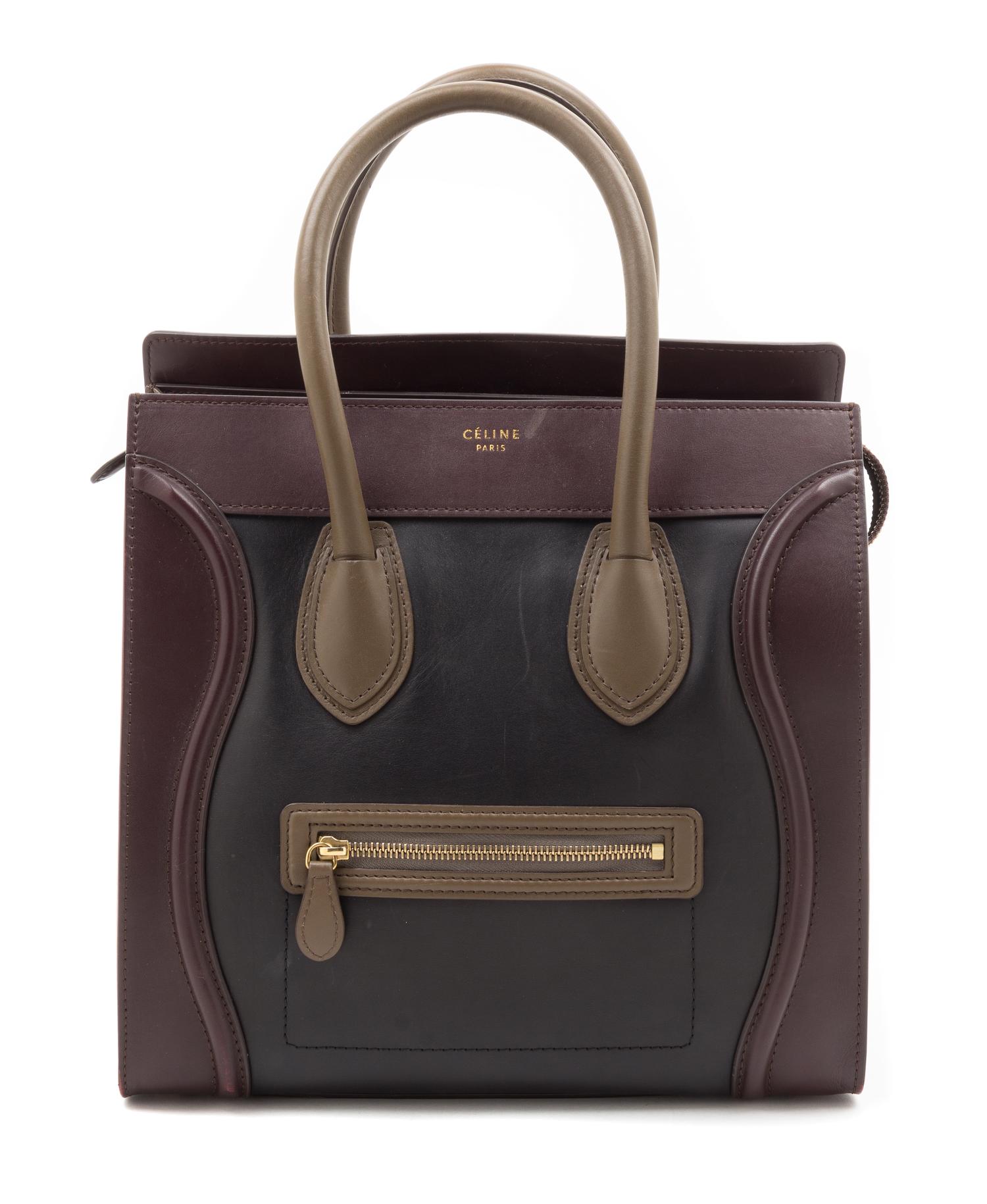 A Celine Multicolor Boston Handbag, 12" x 12" x 7".