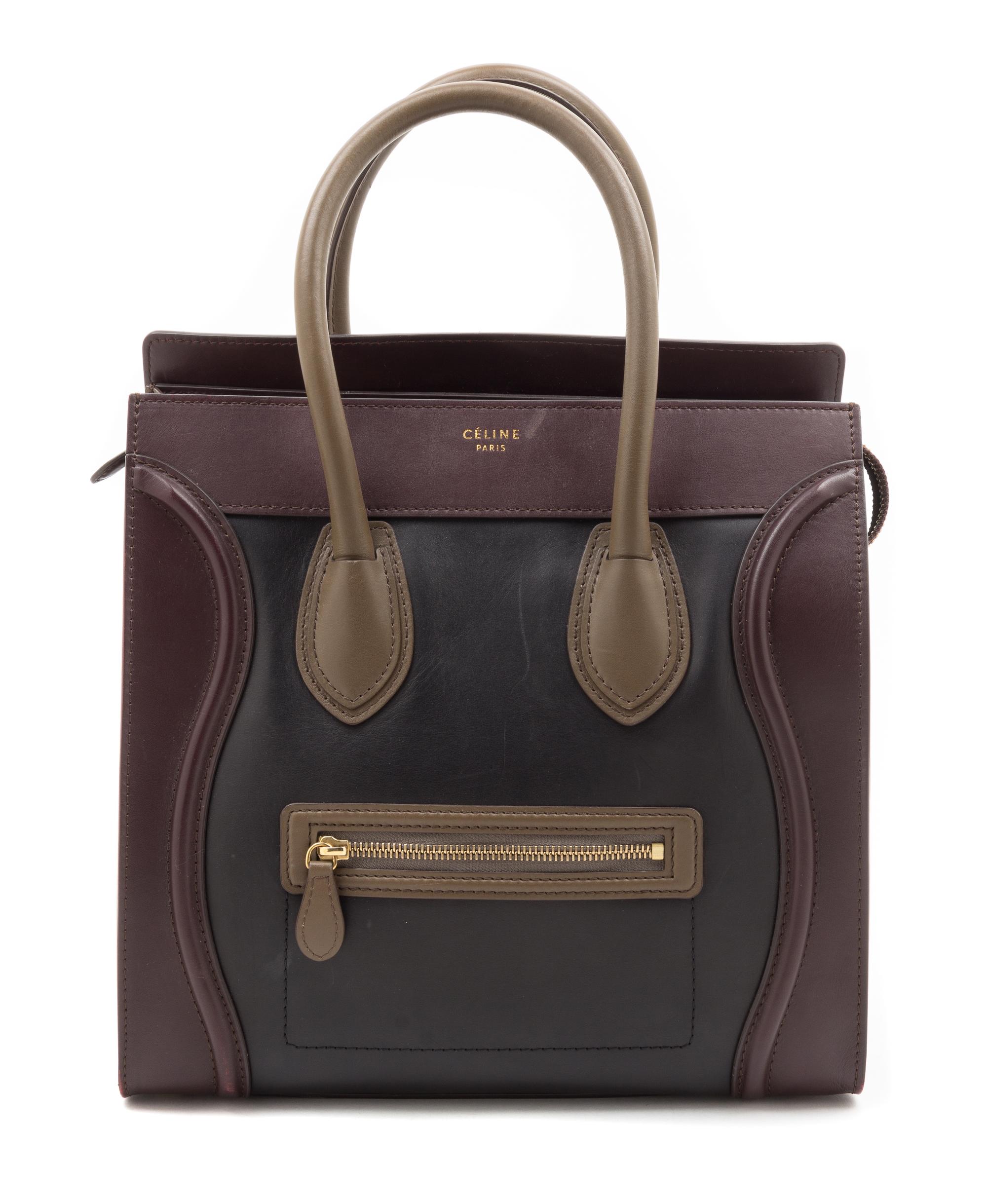 A Celine Multicolor Boston Handbag, 12" x 12" x 7".