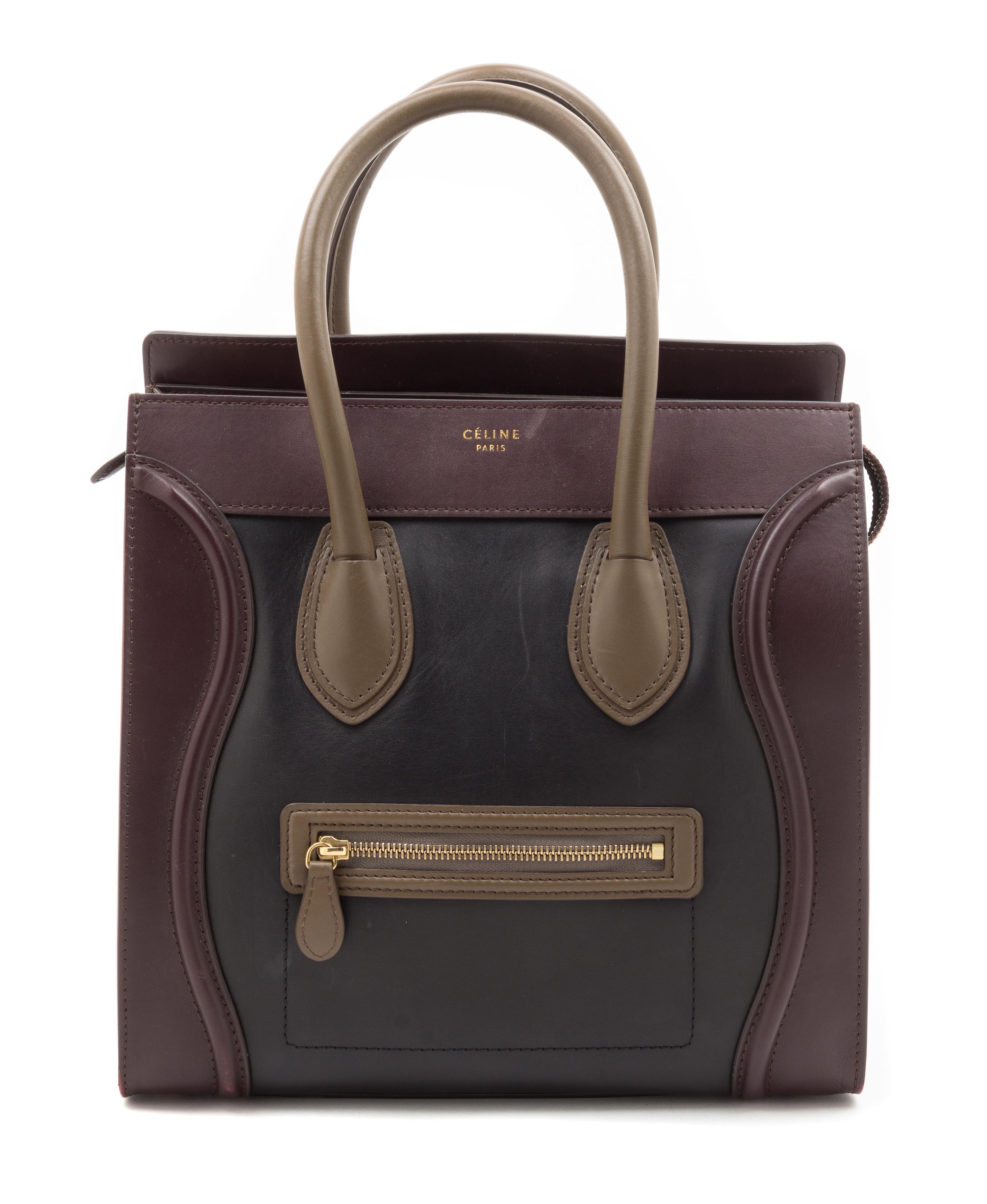 A Celine Multicolor Boston Handbag, 12" x 12" x 7".