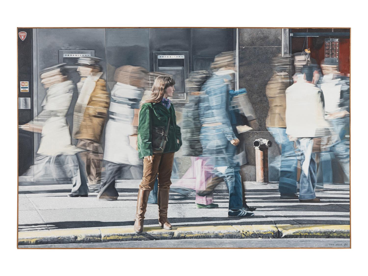 A Girl and Pedestrians