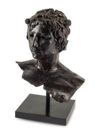 A Continental Bronze Head of Bacchus