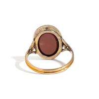 A Roman Red Jasper Ring Stone with the God Zeus Ammon — Set in a brass ring