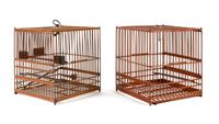 Two Chinese Bamboo Birdcages Height of larger 9 3/4 inches. — QING DYNASTY (1644-1911)