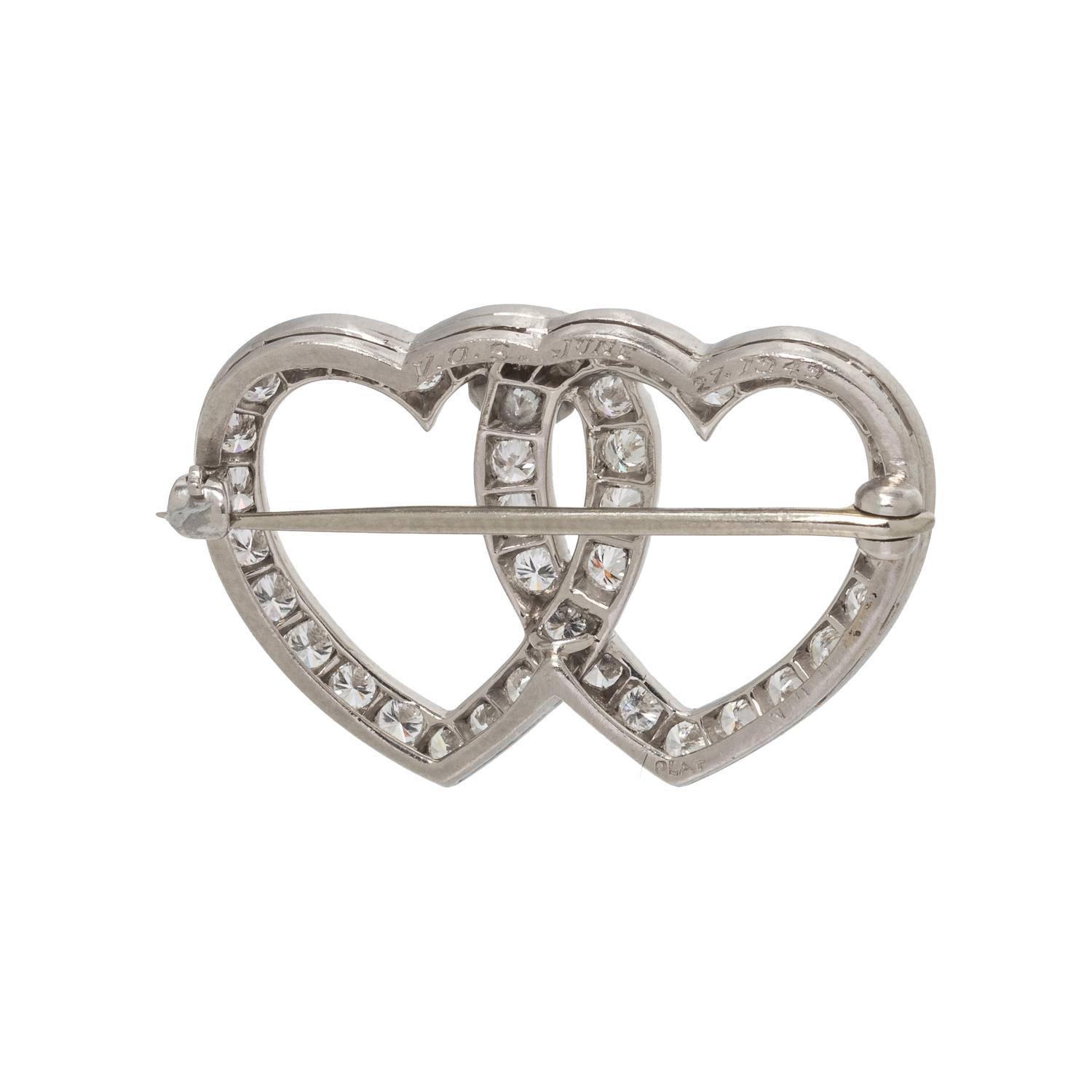 DIAMOND HEART BROOCH