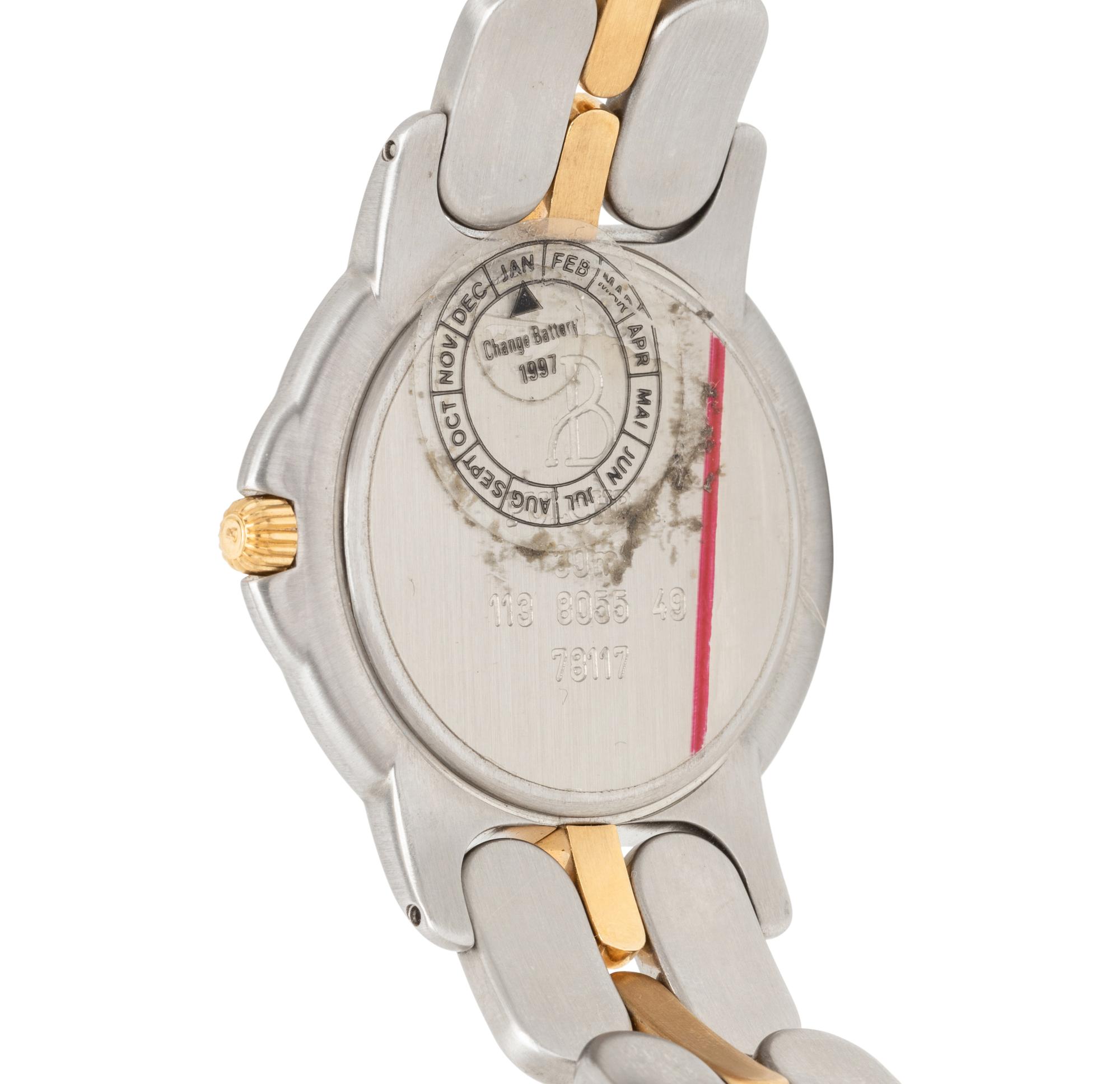 BERTOLUCCI, STAINLESS STEEL AND YELLOW GOLD DATE WATCH