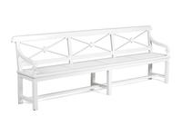 A White-Painted Wood Garden Bench