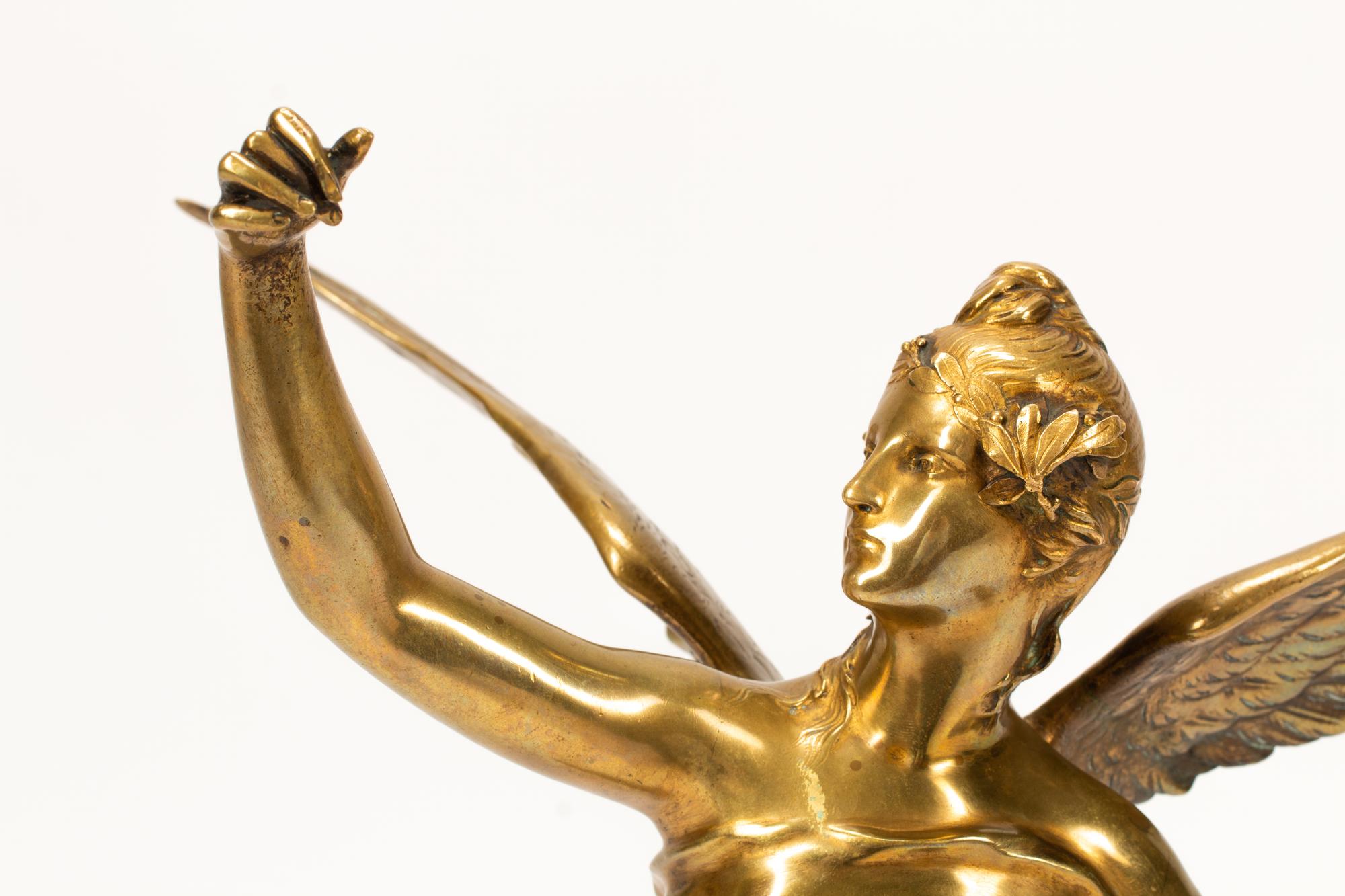 Paul Marie Ducuing (French, 1867-1949) Winged Victory gilt bronze, cast by Barbedienne