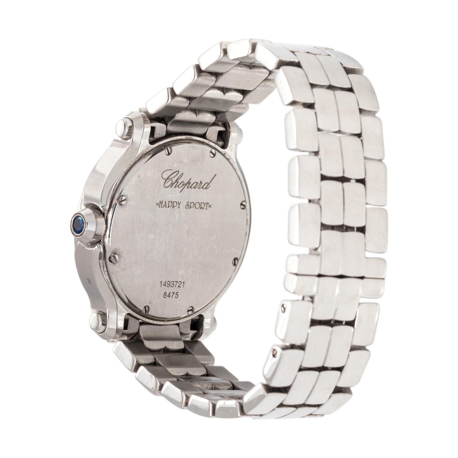 CHOPARD, STAINLESS STEEL AND DIAMOND REF. 8475 'HAPPY SPORT' WRISTWATCH