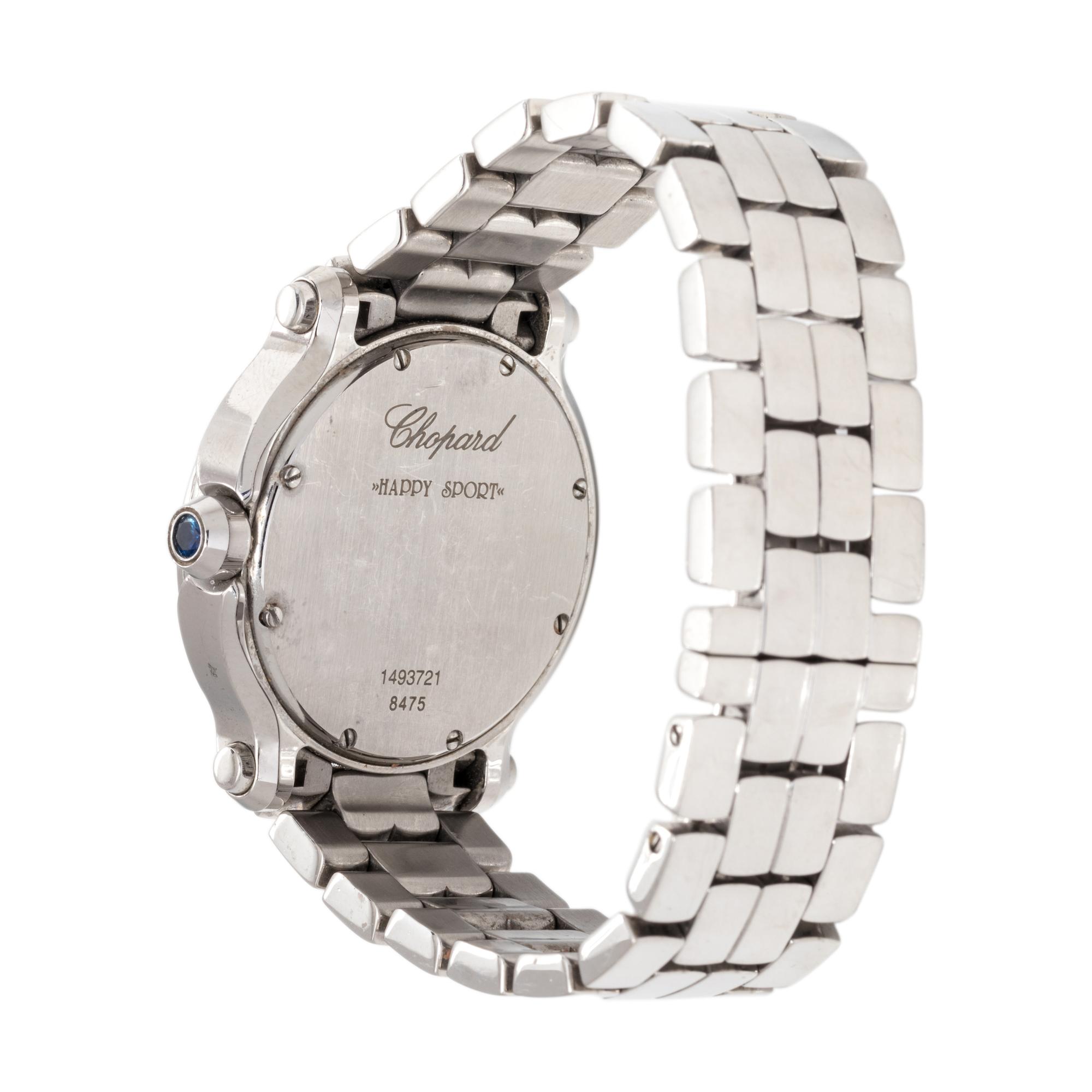 CHOPARD, STAINLESS STEEL AND DIAMOND REF. 8475 'HAPPY SPORT' WRISTWATCH