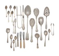 A Collection of Silver and Silver-Plate Flatware Articles