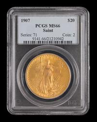 A United States 1907 Saint-Gaudens $20 Gold Coin