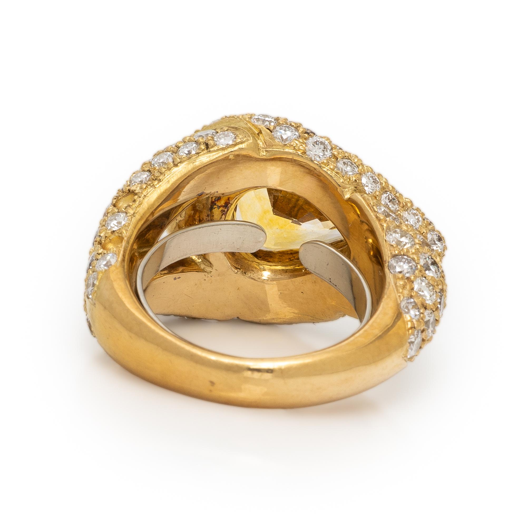 Lois Sasson, Yellow Sapphire, Diamond, and Yellow Gold Ring