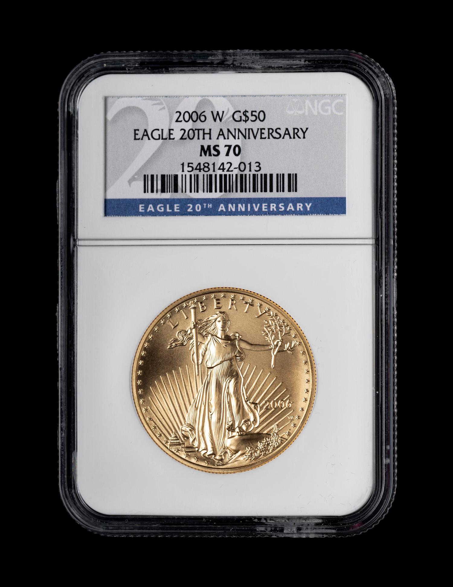 A 2006-W Gold Eagle $50 Gold Coin (NGC MS70)