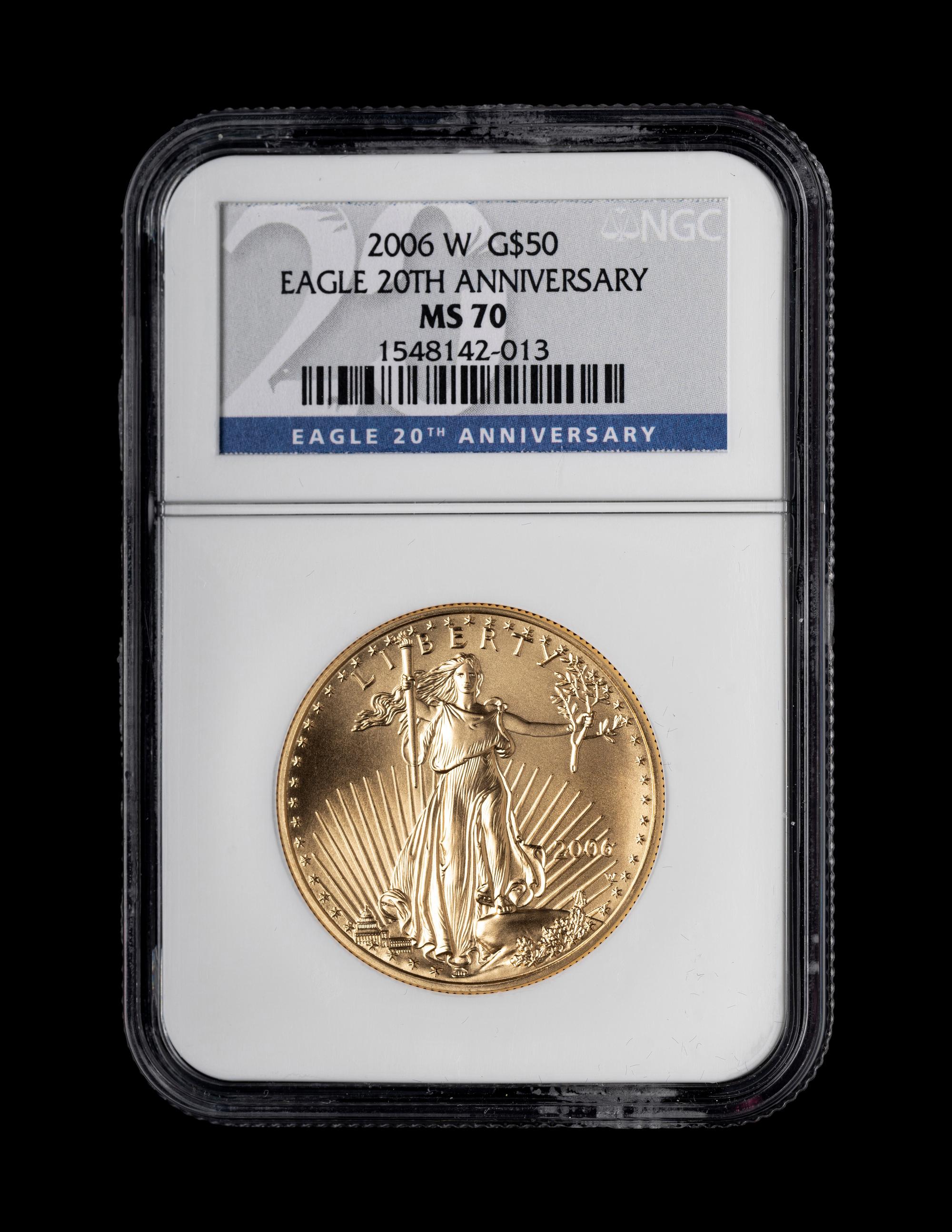 A 2006-W Gold Eagle $50 Gold Coin (NGC MS70)