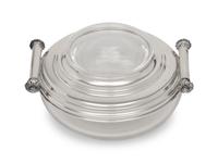 An Italian Silver and Cut Glass Caviar Dish
