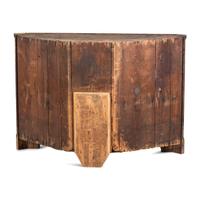 A Chippendale Incised Walnut Corner Cupboard