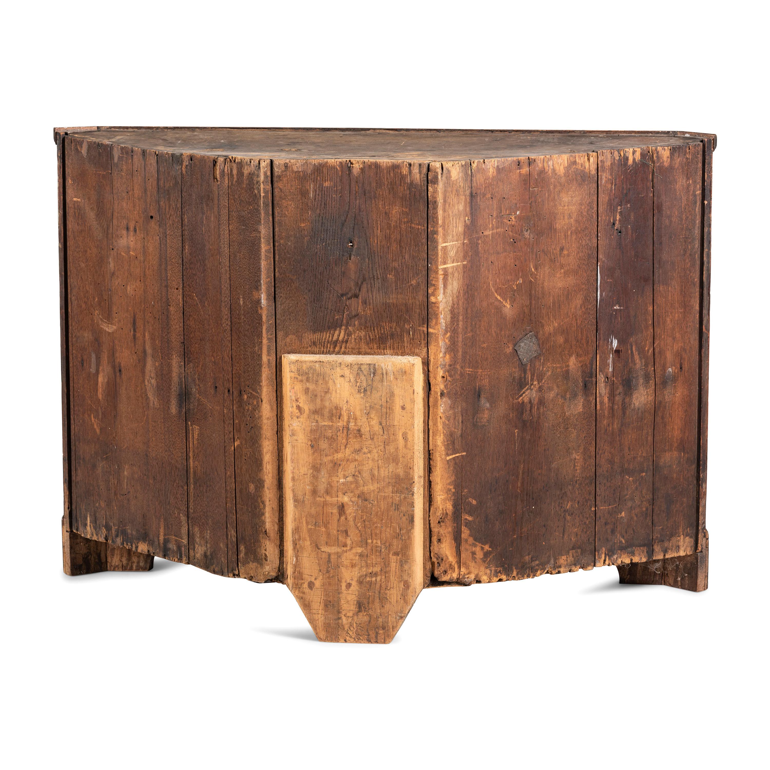 A Chippendale Incised Walnut Corner Cupboard