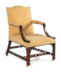 A George III Mahogany Library Chair