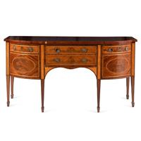 A Late George III Mahogany and Satinwood Sideboard