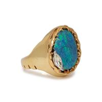 OPAL DOUBLET AND DIAMOND RING