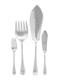 A Cased English Silver-Plate Fish Service