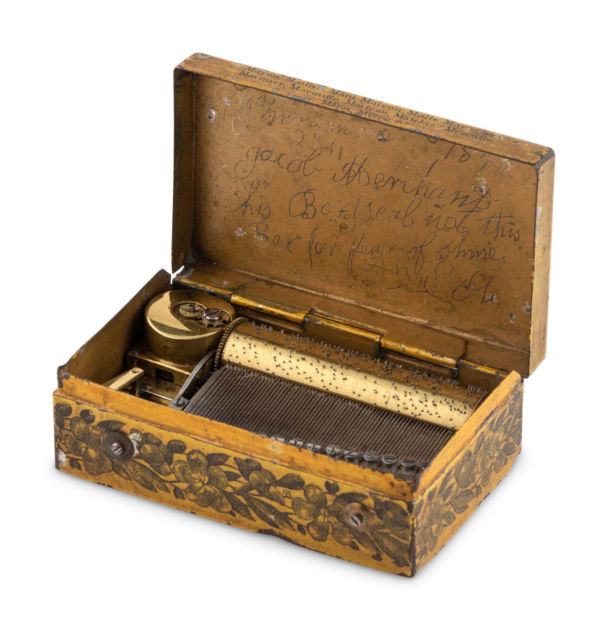 A Musical Movement in a Tin Transfer Box