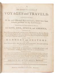 [Travel & Exploration]. Green, John (d. 1757), editor. A New General Collection of Voyages and Travels consisting of the most esteemed relations which have hitherto been published in any language, comprehending every thing remarkable in its kind in Europe, Asia, Africa and America... London: for Thomas Astley, 1745-1747.