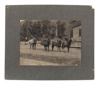 [COLORADO]. A group of 2 large format photographs of Colorado scenes, incl. view of Ouray and movers with pack horses in Tulluride. Ca 1880s.