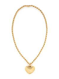 YELLOW GOLD AND DIAMOND HEART PENDANT NECKLACE