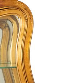 A Louis XV Style Giltwood Vernis Martin Vitrine Cabinet