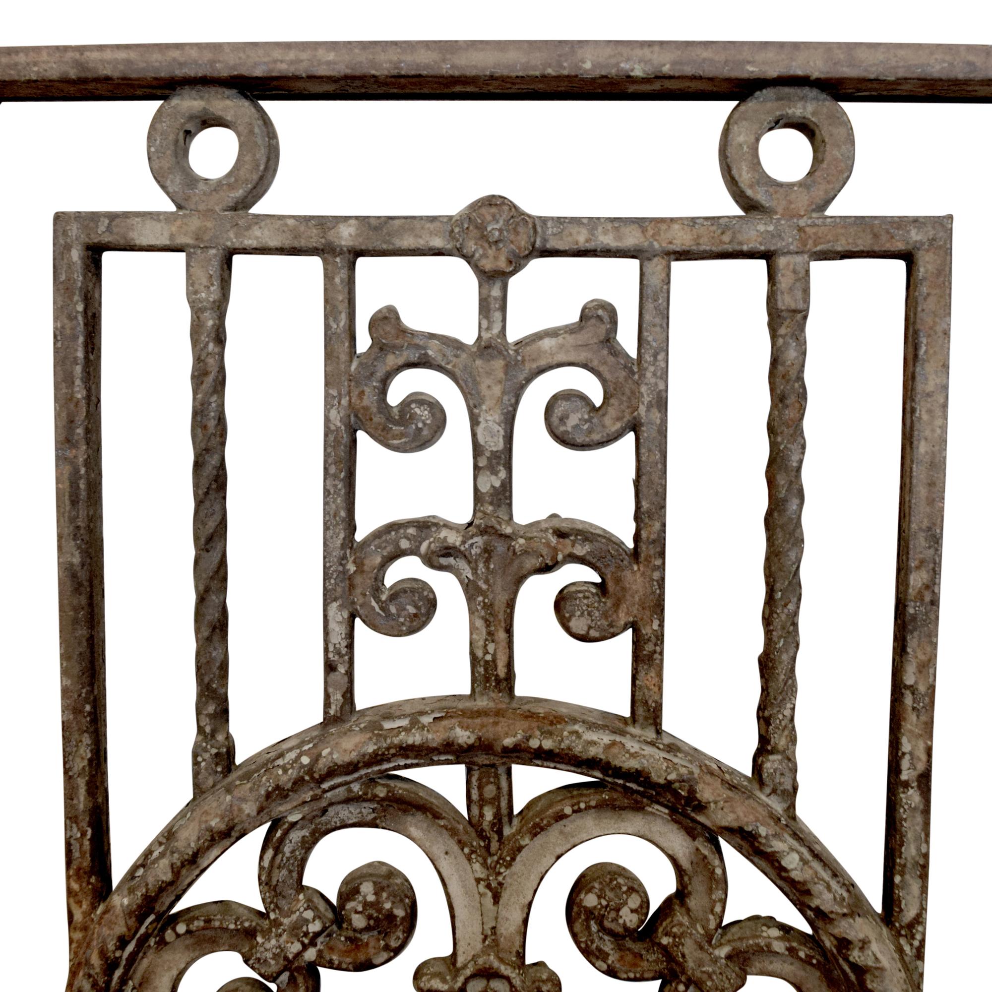 A Cast Iron Balcony Railing from the Sheridan Theater 55.5" W x 2.5" D x 30" H — United States, Early 20th Century