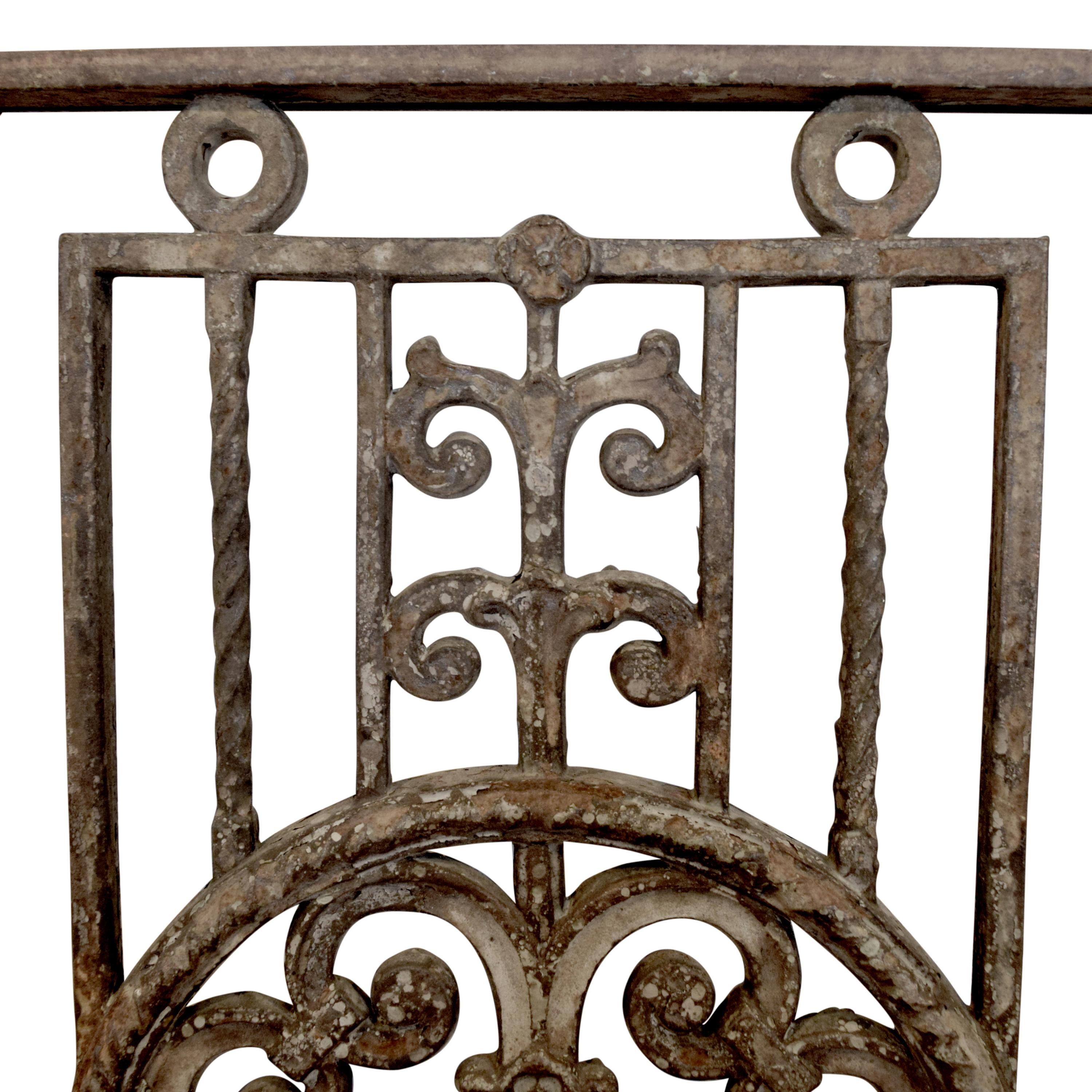 A Cast Iron Balcony Railing from the Sheridan Theater 55.5" W x 2.5" D x 30" H — United States, Early 20th Century