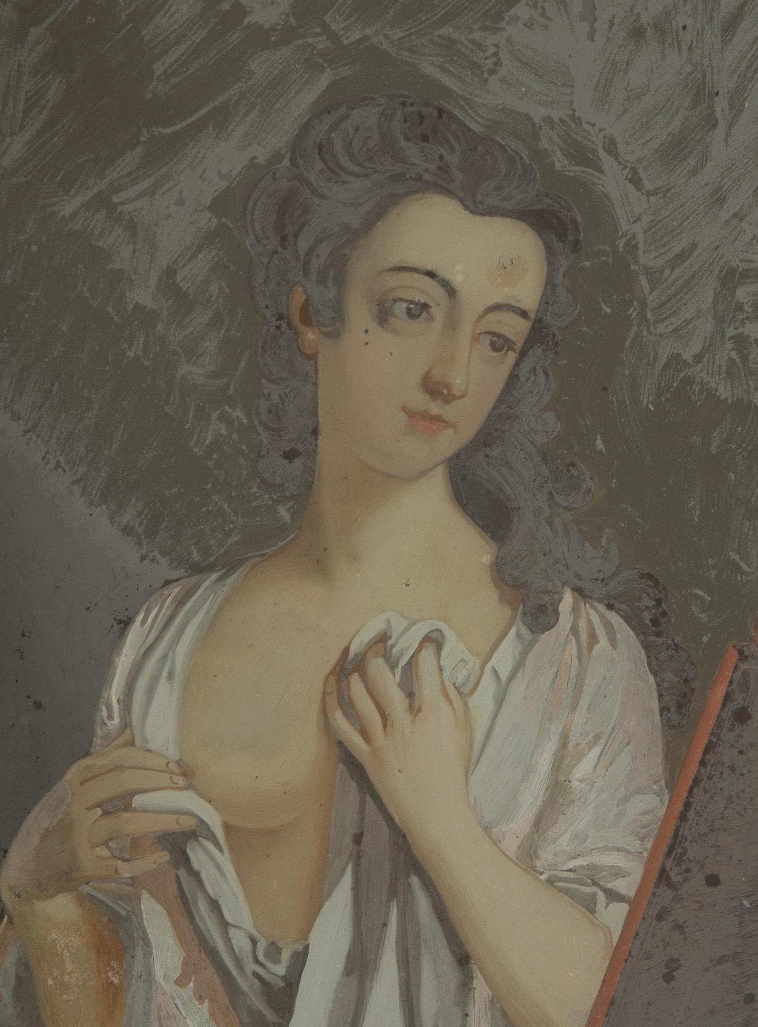 A Continental Reverse Painting on Glass