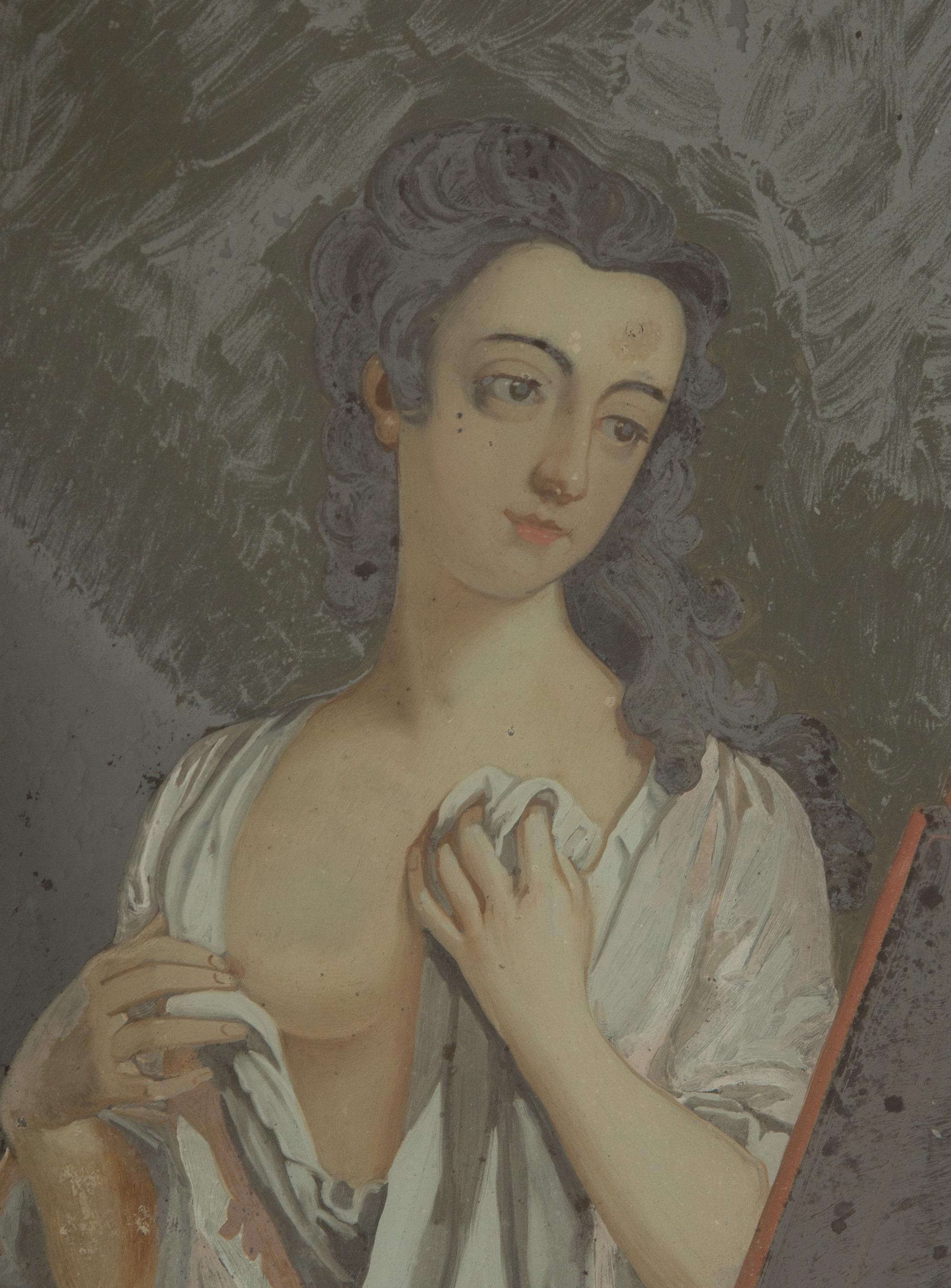 A Continental Reverse Painting on Glass