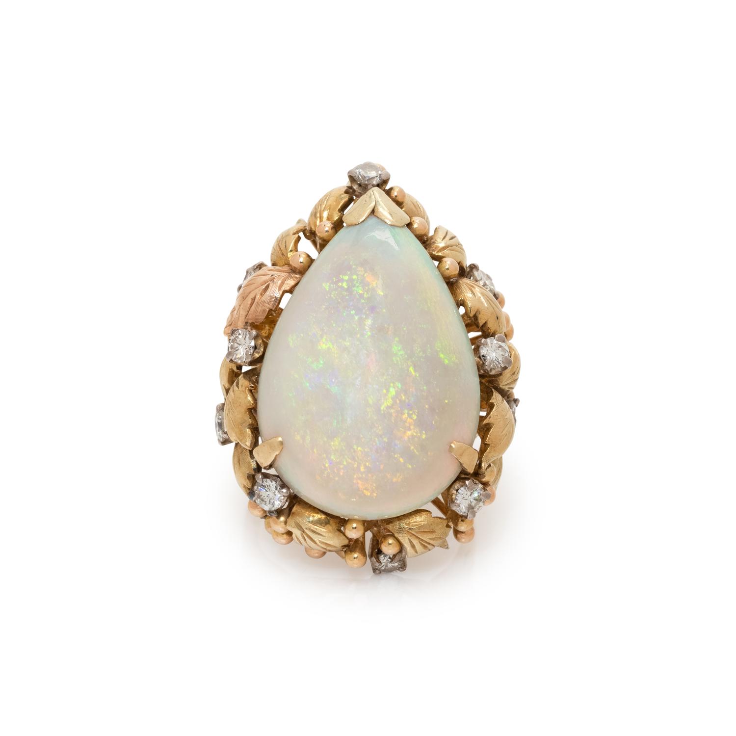 OPAL AND DIAMOND RING