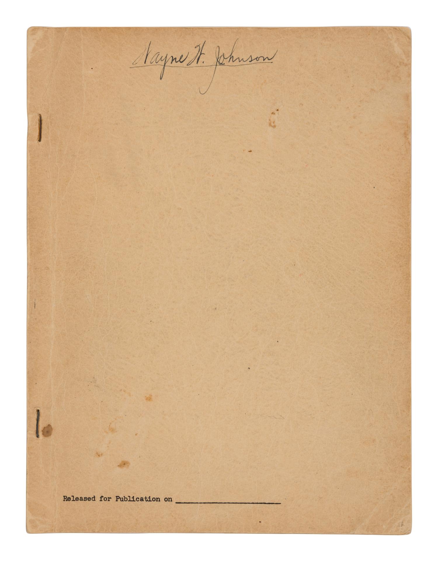 SMYTH, Henry DeWolf (1898-1986). A General Account for the Development of Methods of Using Atomic Energy for Military Purposes Under the Auspices of the United States Government. Washington: Government Printing Office, 1945.