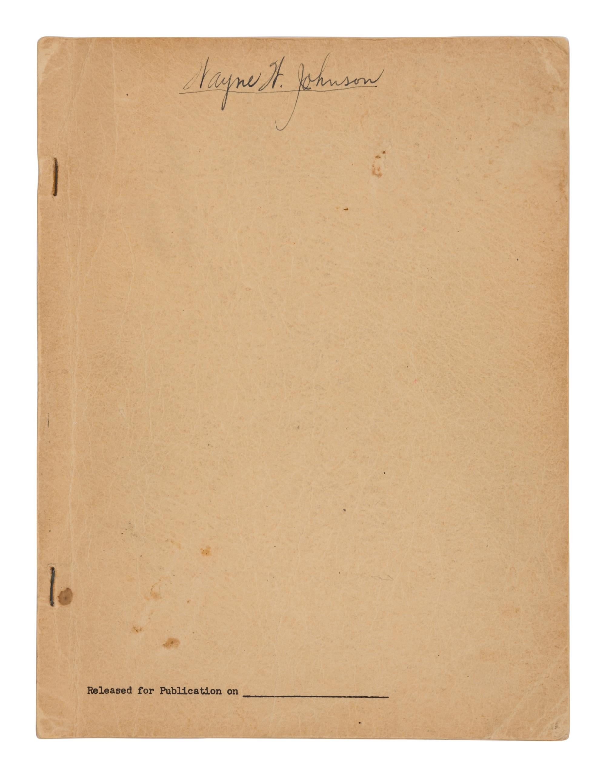 SMYTH, Henry DeWolf (1898-1986). A General Account for the Development of Methods of Using Atomic Energy for Military Purposes Under the Auspices of the United States Government. Washington: Government Printing Office, 1945.