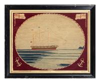 Two English Sailor Woolwork Pictures