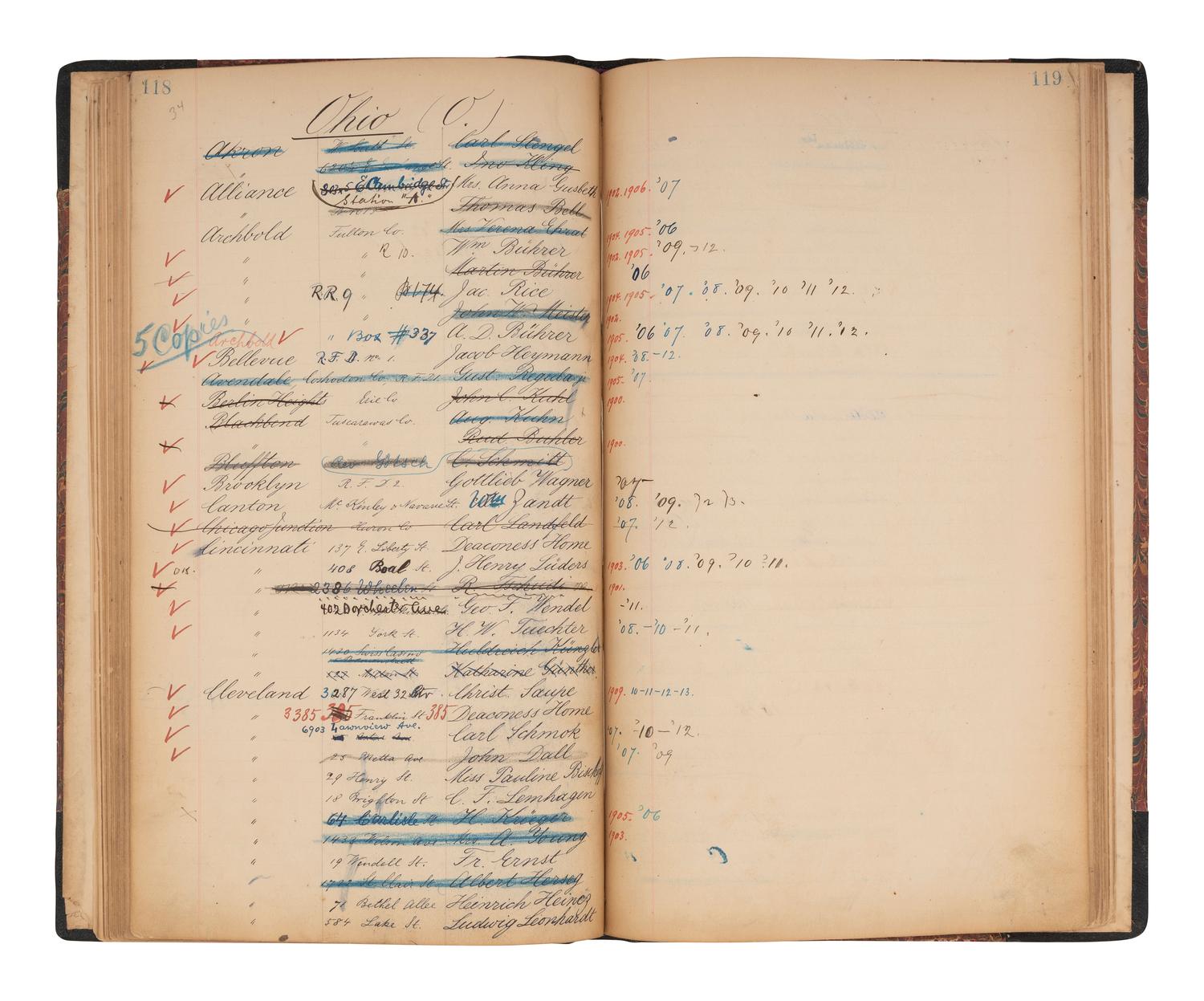 [IMMIGRATION] -- [NEW YORK]. Einwanderers Freund, a register associated with the "Harbor Mission" of the Reformed Church in the United States and its outreach to German immigrants at Ellis Island, ca 1905-1912.