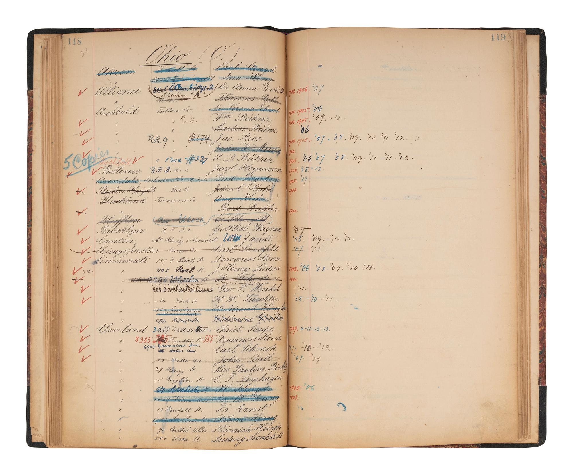 [IMMIGRATION] -- [NEW YORK]. Einwanderers Freund, a register associated with the "Harbor Mission" of the Reformed Church in the United States and its outreach to German immigrants at Ellis Island, ca 1905-1912.