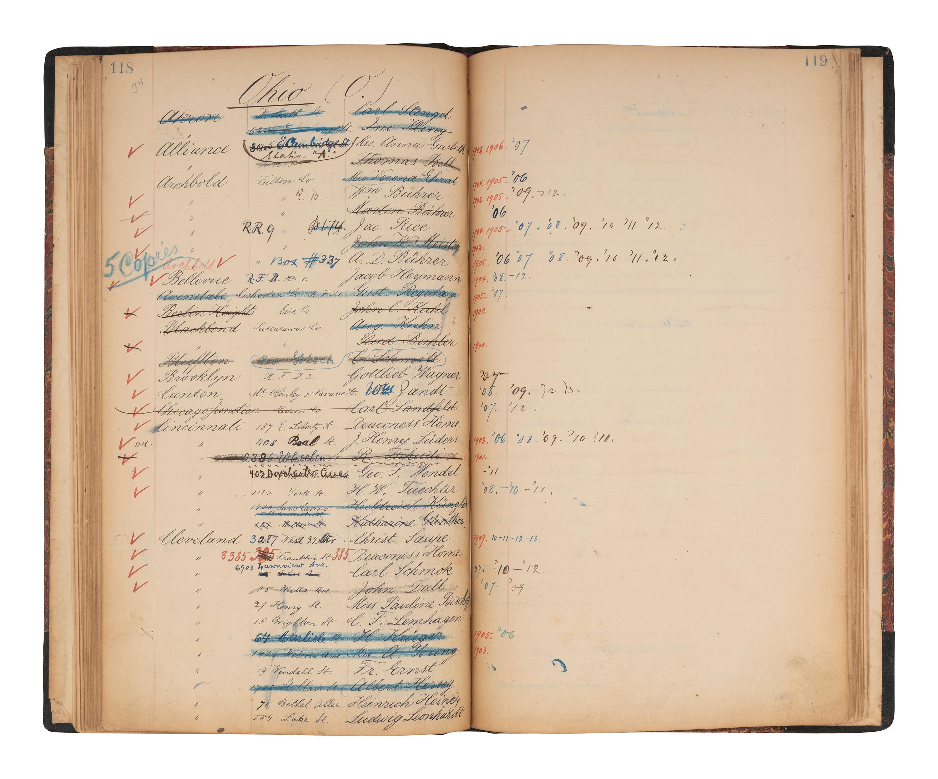 [IMMIGRATION] -- [NEW YORK]. Einwanderers Freund, a register associated with the "Harbor Mission" of the Reformed Church in the United States and its outreach to German immigrants at Ellis Island, ca 1905-1912.