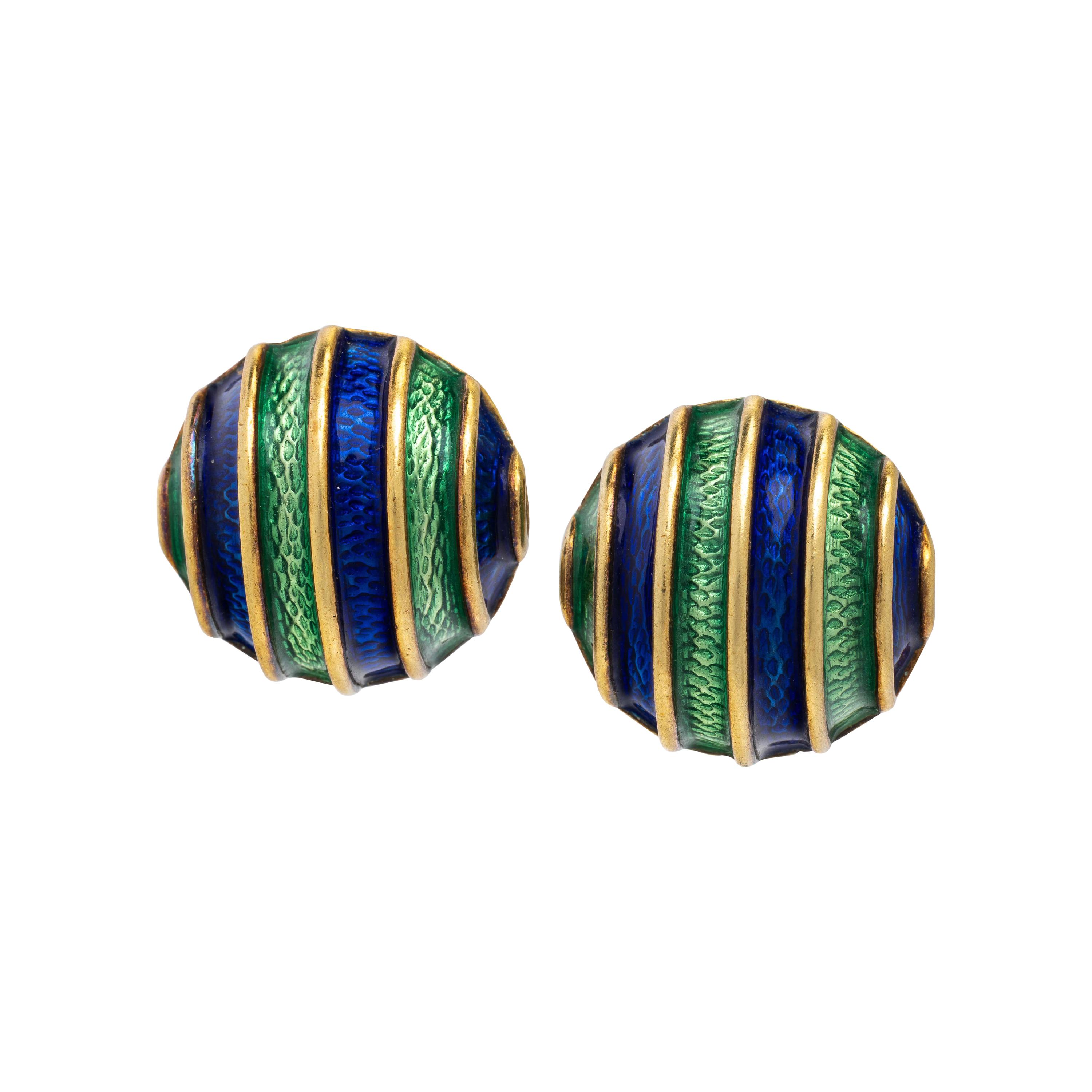 Cellino, Enamel and Yellow Gold Earrings