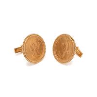YELLOW GOLD AND COIN CUFFLINKS