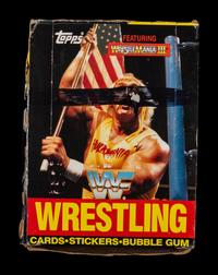 An Box of 1987 Topps WWF Wrestling Cards Featuring 35 Unopened Packs (Possible Bret Hart Rookie)