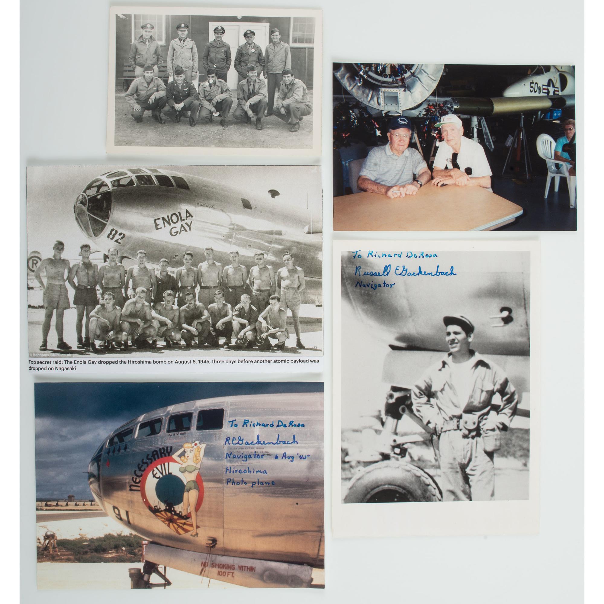 WWII Archive of Russell E. Gackenbach, Navigator of Necessary Evil , Incl. Camera and Photograph of the Bombing of Hiroshima