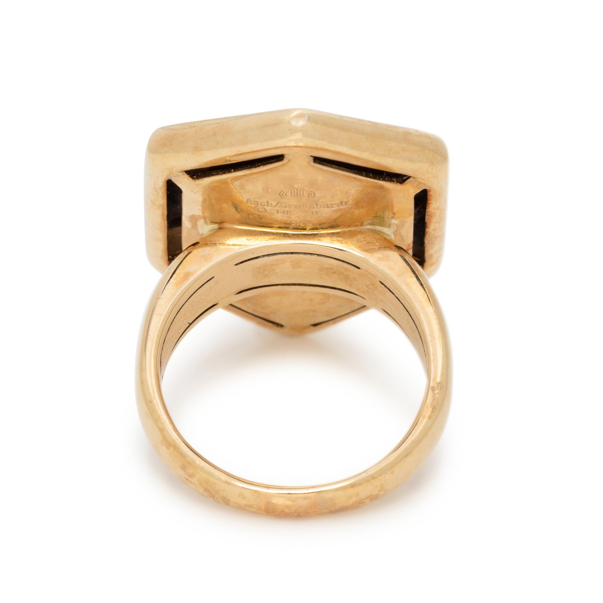 ASCH GROSSBARDT, MULTIGEM INLAY AND DIAMOND RING