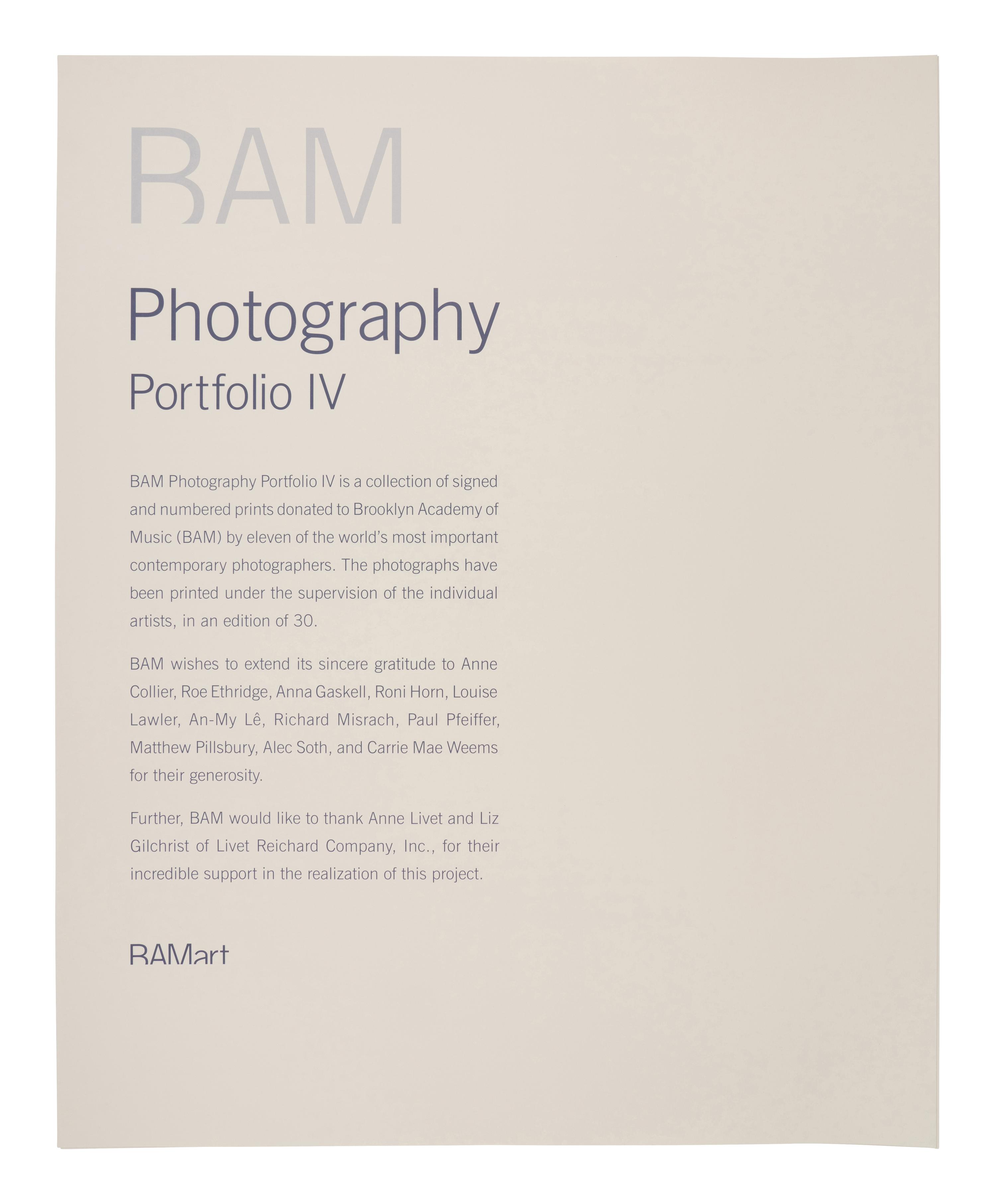 BAM Photography Portfolio IV , (complete set of 11 photographs by 11 artists, with text insert, colophon, and portfolio case)