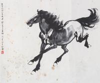 Attributed to Xu Beihong, 1895-1953), depicting a running horse, dated nian ba nian liuyue ("June of the twenty-eighth year," correspon