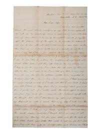 [CIVIL WAR]. Sergeant Francis M.G. Melton, Company B, 130th Indiana Volunteer Infantry Regiment. Autographed letter referencing a corps badge. Charlotte, NC, 21 August 1865.