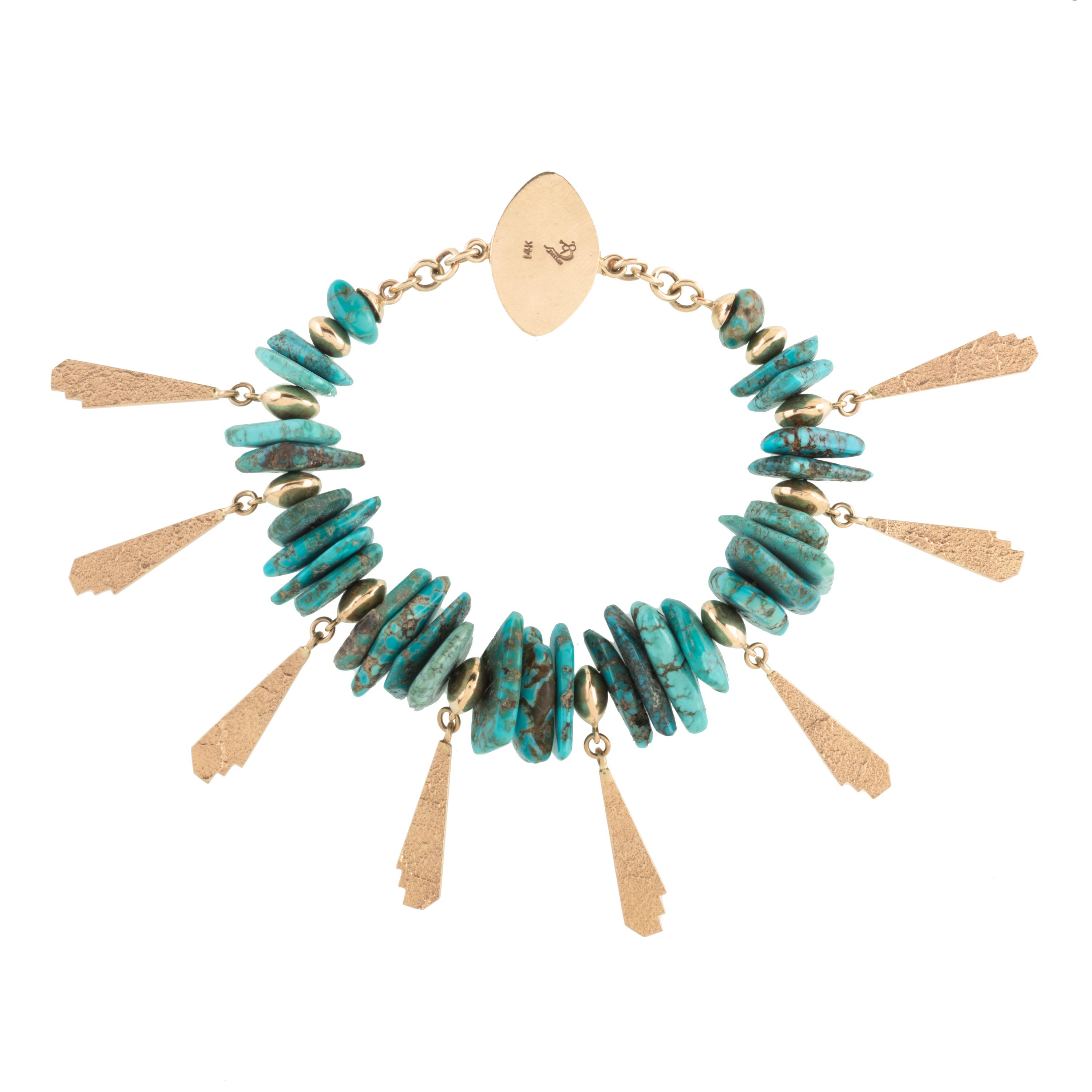 14k Gold and Turquoise Bracelet Lot is located and will ship from Denver, Colorado.